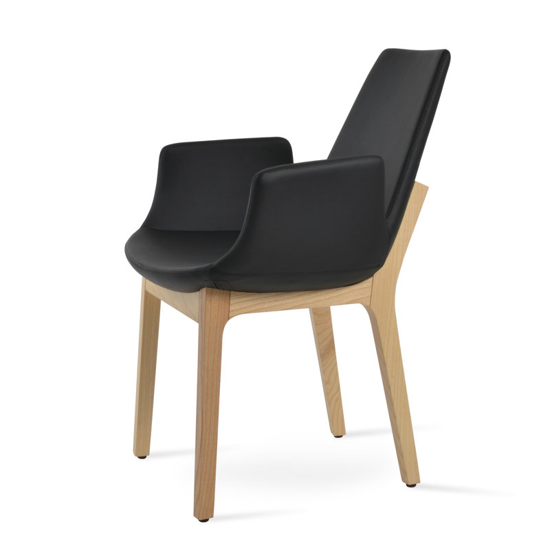 Fauteuil Eiffel en bois de frêne naturel, Noir