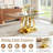 69" Rectangular Glass Dining Table Set, Tempered Glass Top, Polished Stainless Steel S-Shaped Base, Faux Leather Diamond-Back Chairs With Gold Metal Accents-126046579-126046580-126046585