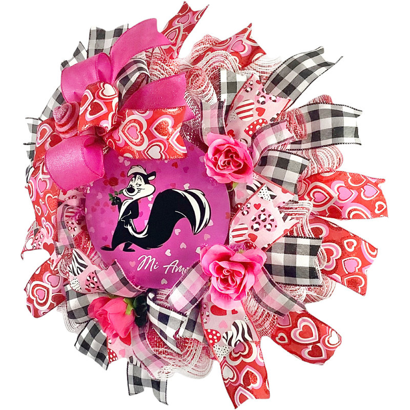 Couronne en maille 18 po pour la Saint-Valentin