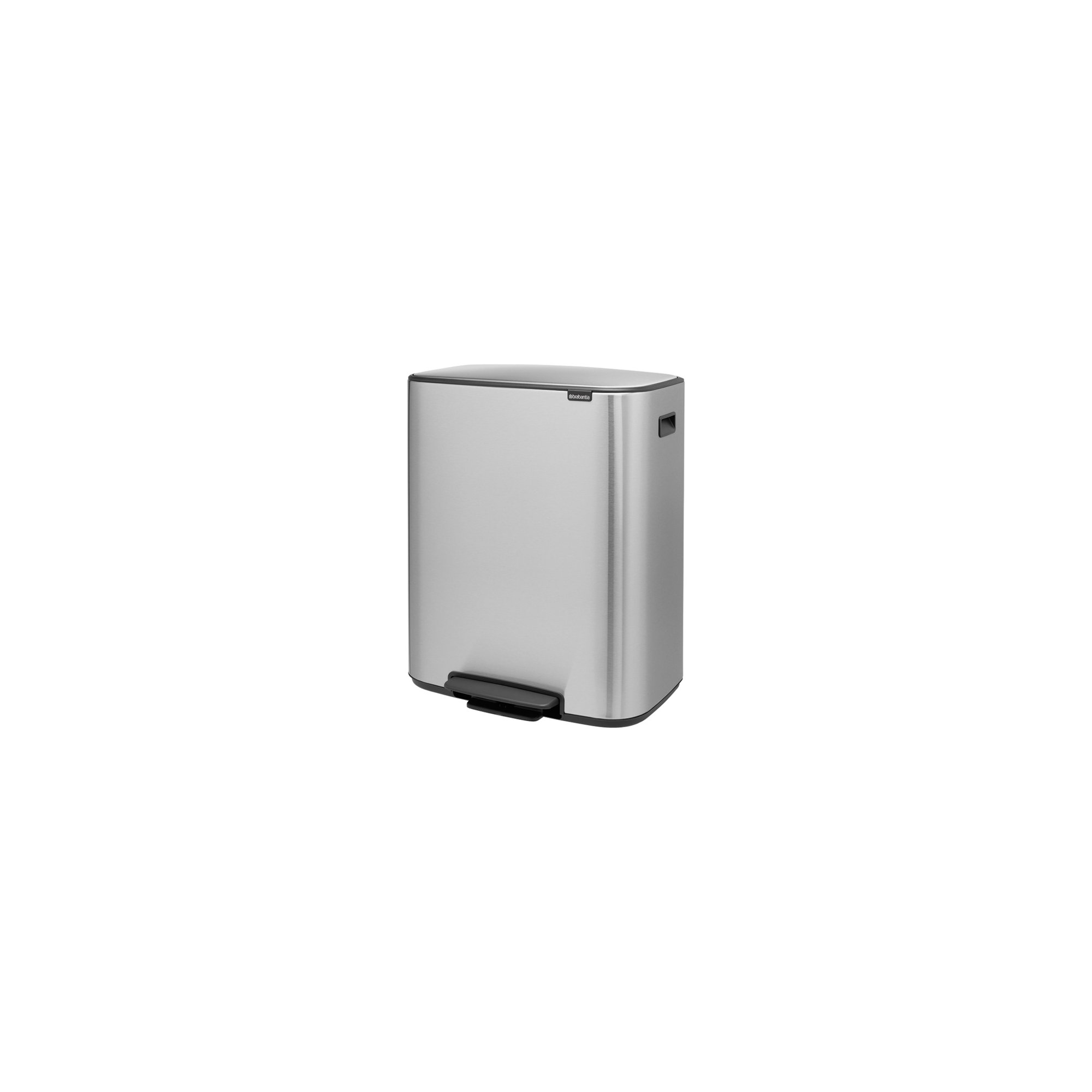 Brabantia Bo Step On Dual Compartment Recycling Trash Can, 2 x 8 Gallon (16 Gallon Capacity), Matte Steel Fingerprint Proof