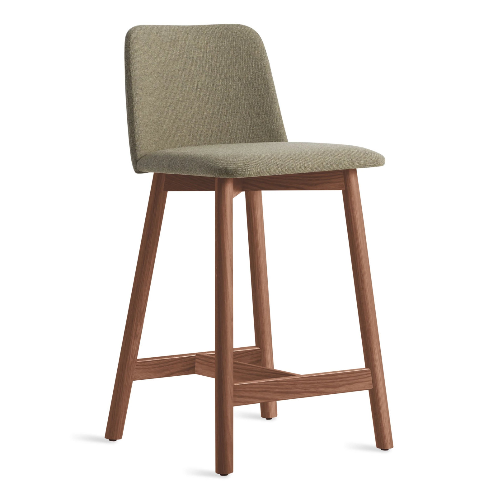 Chip Stool, Walnut, Counter Stool (25.1" Seat Height), Toohey Olive Plainweave