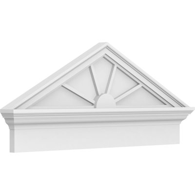 36"W x 15-7/8"H x 2-3/4"P (Pitch 6/12) Peaked Cap 4 Spoke Architectural Grade PVC Combination Pediment