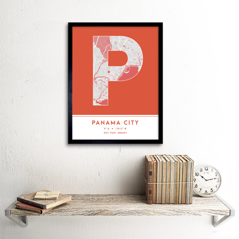 Panama City City Map Panama City Panama City Map - Single Picture Frame Typography