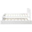 Lit simple avec lit gigogne, blanc - Fabrication en bois élégante pour une charmante plateforme de chambre à coucher classique et fonctionnelle-549915513