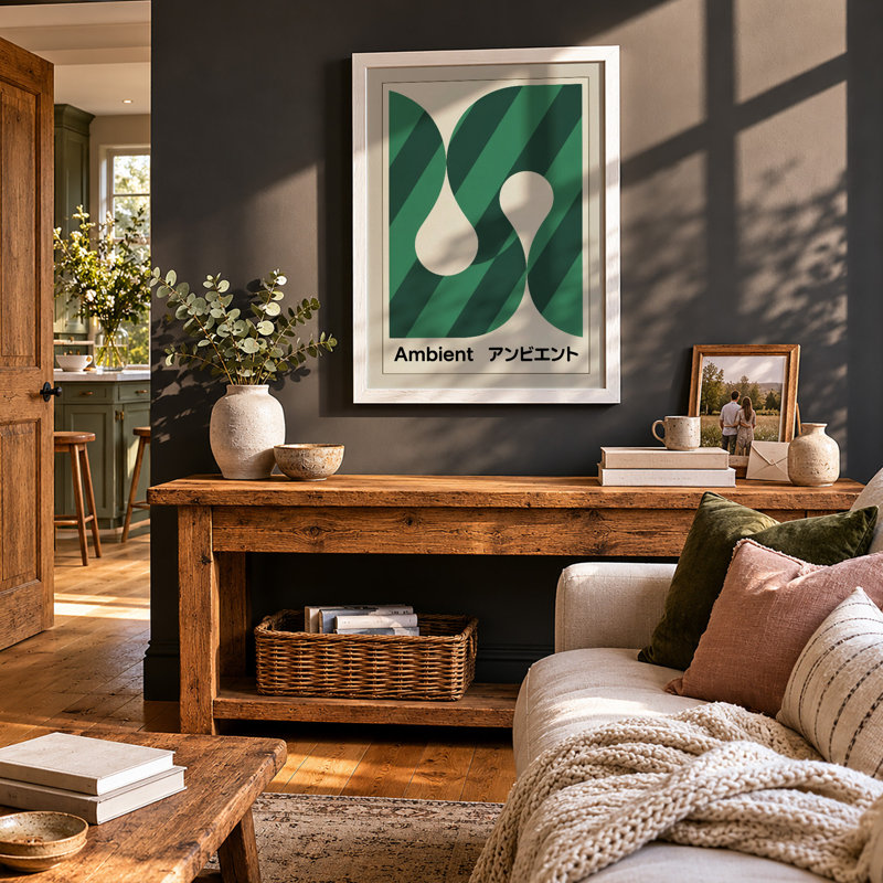 Ambient Pears Geometric - Framed Print, A2 - 59.4 x 42.0 cm, White