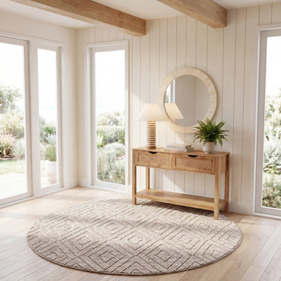 Tapis beige en laine / coton tissé à la main Jacobs