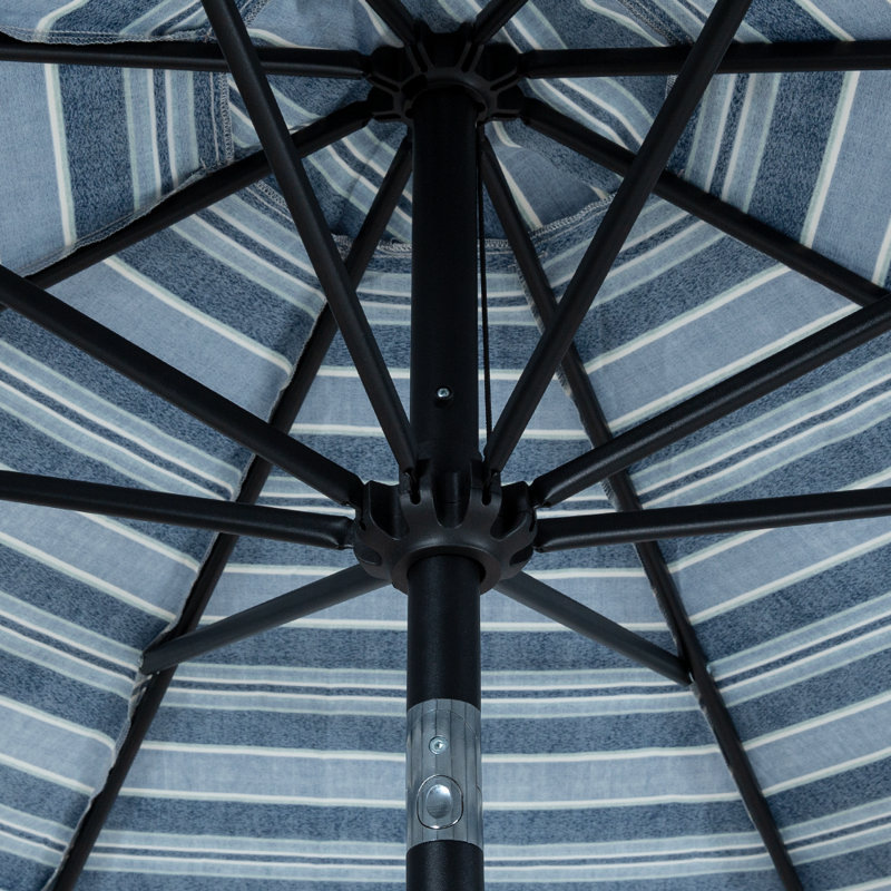 Parasol de marché 9 pi Saneela, Bleu; vert / noir