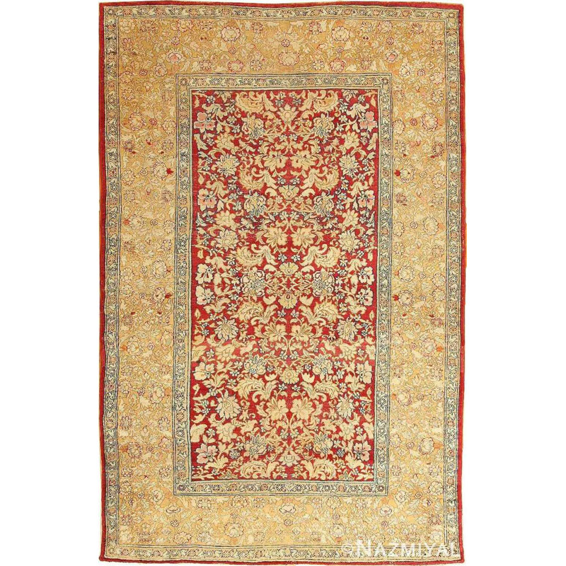 Petit tapis rouge antique du 19e siècle