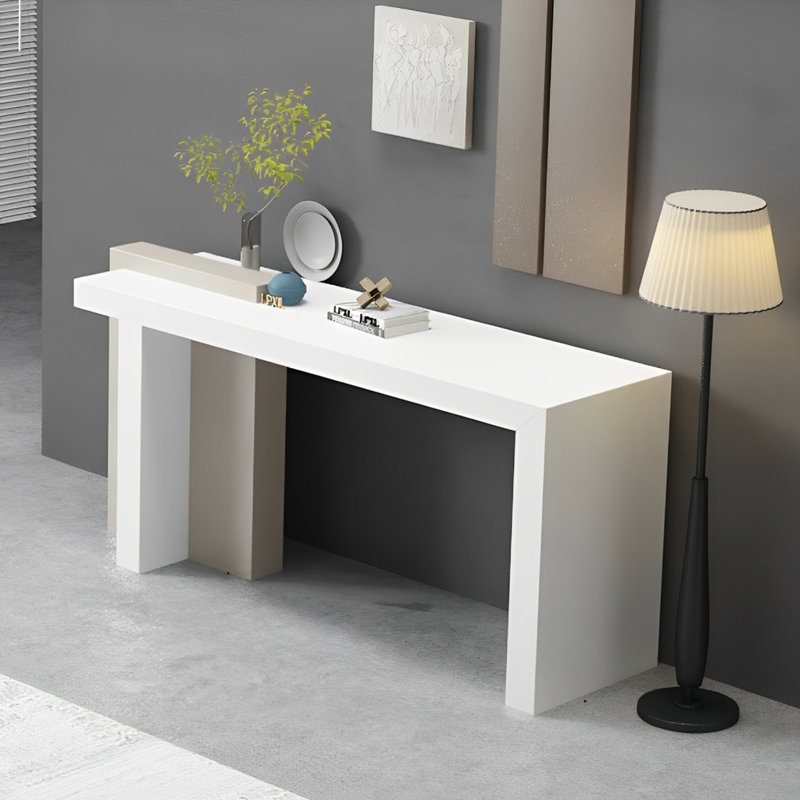 Console Modern Minimalist Art Design, Blanc / beige, H 37,4 po x l 62,99 po x P 15,75 po