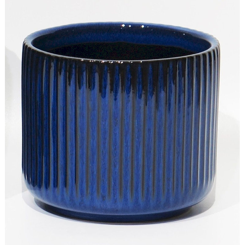 Anah Ceramic Pot Planter, Blue, 4.1" H x 4.7" W x 4.7" D