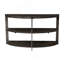 Console unique en forme de demi-lune avec deux tablettes ouvertes pour la décoration de plusieurs pièces