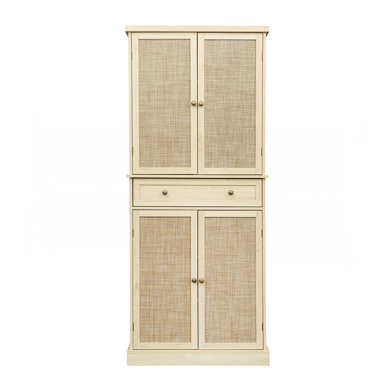 Armoire de rangement à 4 portes avec 1 tiroir et 4 tablettes intérieures réglables
