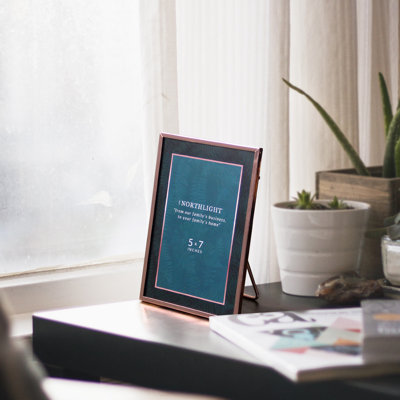 Classical RectangularPhoto Picture Frame with Easel Back - Rose Gold