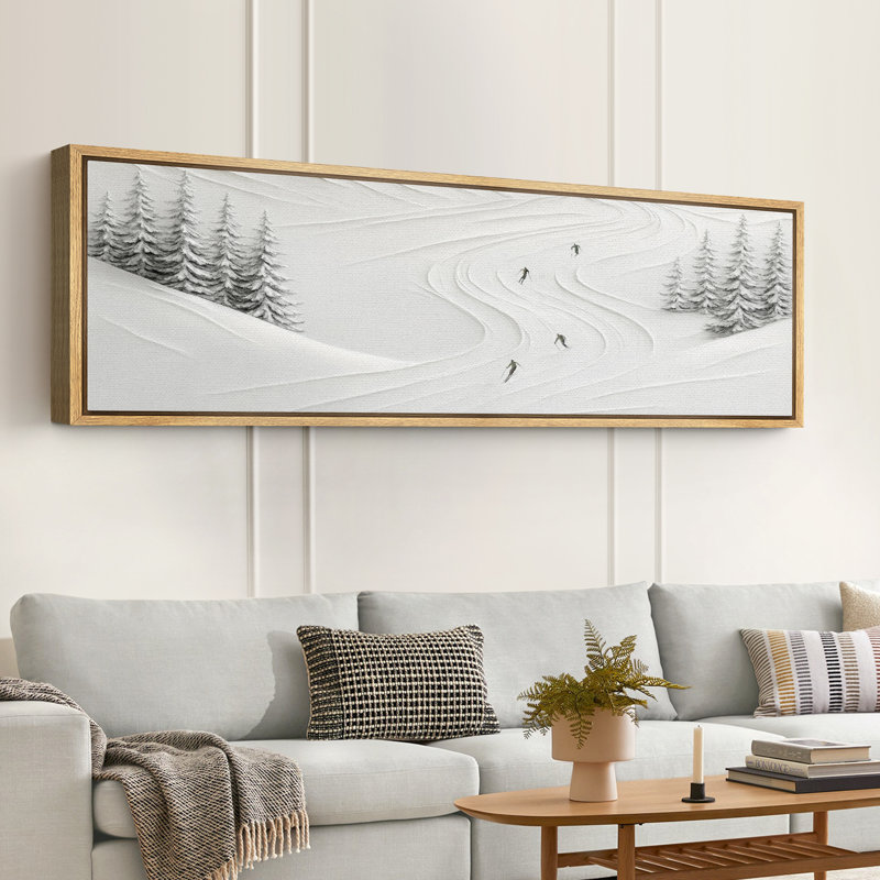 Impression sur toile encadrée, paysage d'hiver, H 20 po x l 60 po, Naturel
