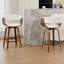Tabourets de bar pivotants rembourrés 30 po Modern, tabourets d'îlot de cuisine en bois avec repose-pieds-119858579-122289453