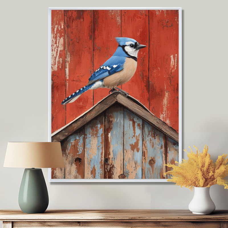 Parsons - oiseau, art mural, Reproduction encadrée sans passe-partout, H 44 po x l 34 po, Blanc