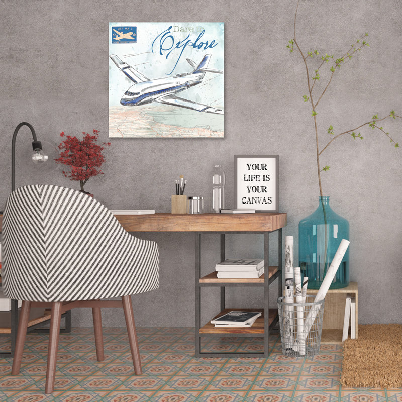 "Avion I" par Tre Sorelle Studios - impression sur toile tendue, H 18 po x l 18 po