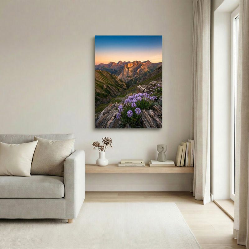Fleurs de montagne, art mural sur toile, ensemble de 1, 1218