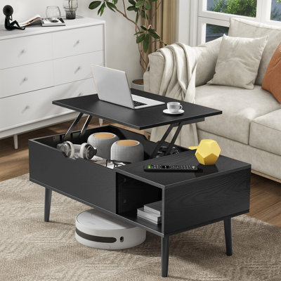 Small Modern Wooden Center Tables Lift Top Coffee Tables For Living Room With Storage Shelf And Hidden Compartment -  George Oliver, FB1EAB3928384536890D42EC059D9EF4