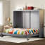 Lit escamotable mural gris (grand lit)-1539037998
