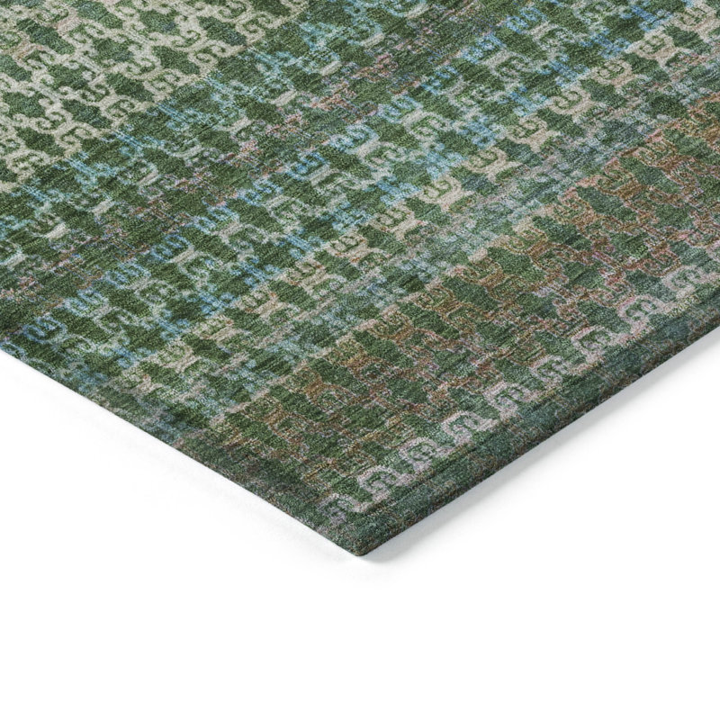 Machine Washable Indoor/Outdoor Cadence ACN2158 Abstract Rug, Tapis de couloir 2 pi 3 po x 7 pi 6 po