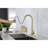 Kitchen Sink Faucet, Single Handle, Pull Down , Brushed Gold, Stainless Steel, 360 Nozzle Rotation, Stream/Spray/ Water Output Settings, Easy Temperature & Flow Management, - Dirt Surface Steel-1138700596