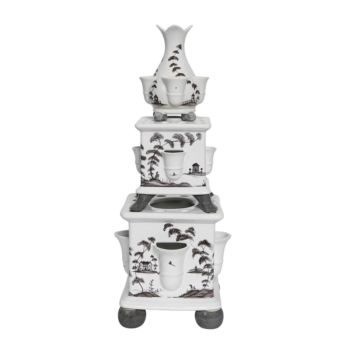 Country Estate Flint Grey Tulipiere Tower Set/3 Garden Follies - By Juliska main image 0
