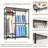  Heavy Duty Freestanding Matte Black Metal Clothing Rack, Adjustable Portable Closet Organizer with 6 Shelves and 3 Hanging Rails