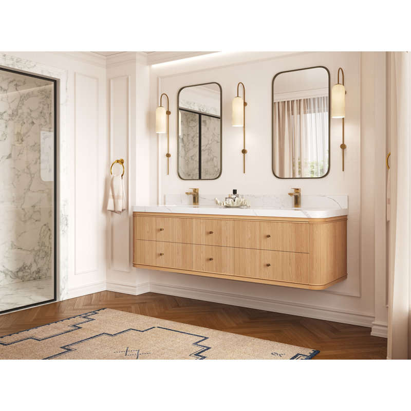 Chêne flottant Hampton X P 22 po De salle de bain D Quartz, Laiton Berkshire