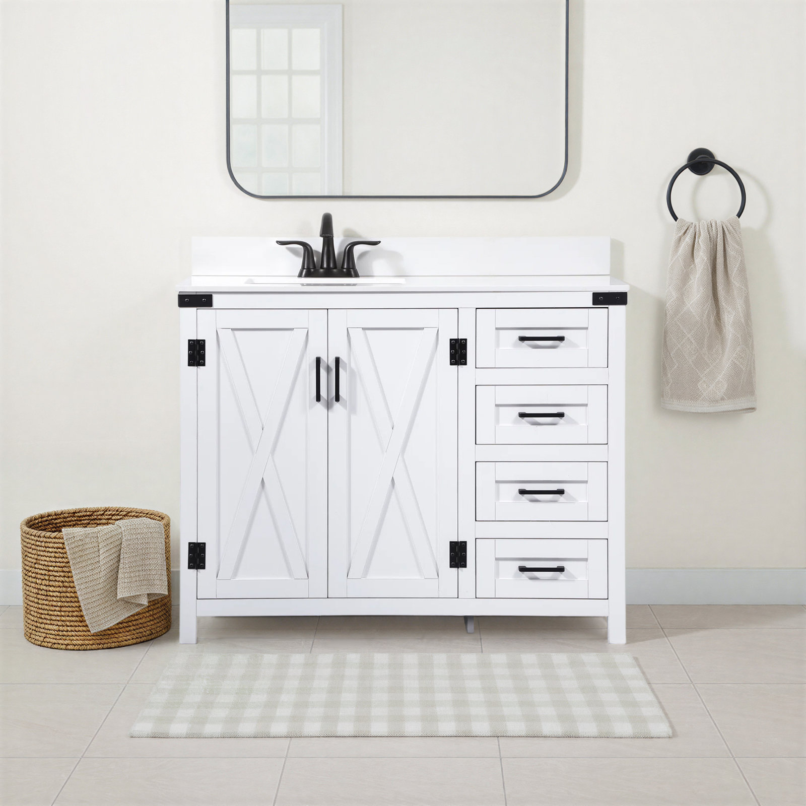 Slayton 42'' Single Bathroom Vanity, White