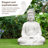 22.75"H MGO White Meditating Buddha Statue
