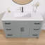 Meuble-lavabo de 48 po sans lavabo supérieur, base d'armoire seulement, rangement de salle de bain à 6 tiroirs, conception à deux portes, eau, résistant aux taches, gris, non assemblé-118473470