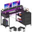 L-Shaped Computer Desk With 4 Drawers, Gaming Desk With Power Outlet And Monitor Stand, Corner Desk-1343835244
