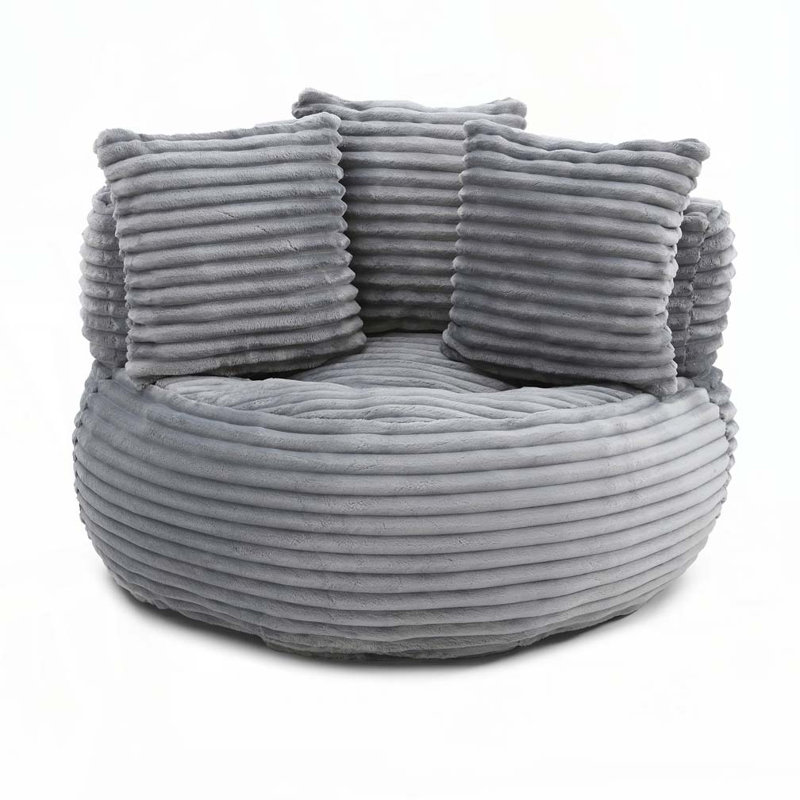Fauteuil à billes en velours côtelé, Gris