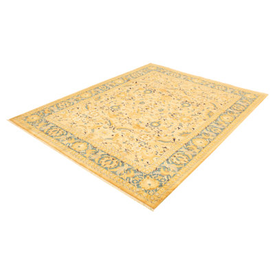 Tapis de zone en laine 9 pi 2 po x 11 pi 10 po one-of-kind main-noué la 2010 Ellesborough