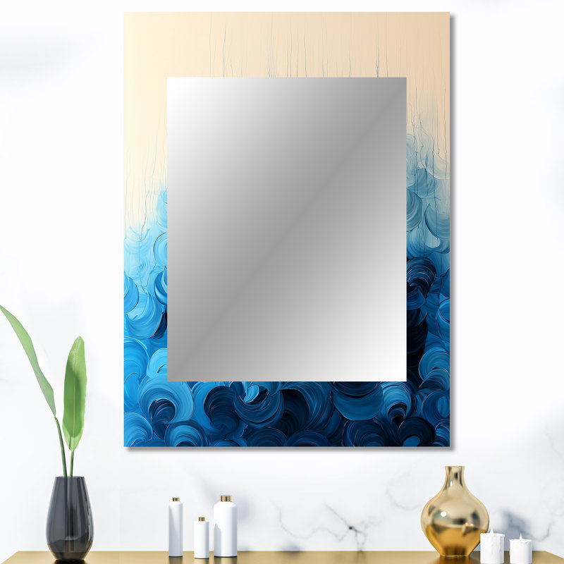 «Rhythmic Driauge Drip Paint Eruption III», miroir mural unique, art moderne imprimé, 40 po x 30 po