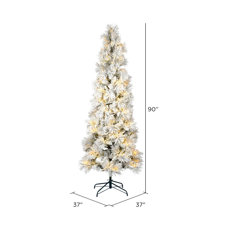 Atka Lighted Artificial Pine Christmas Tree, 7.5' H