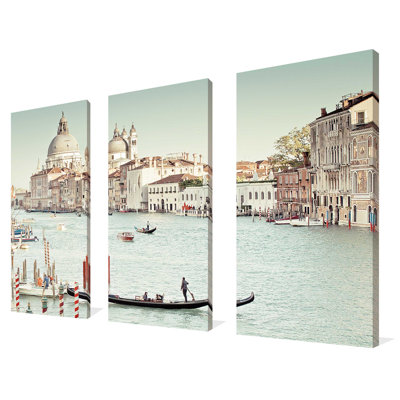 Grand Canal - ensemble de 3 reproductions de photos sur toiles tendues