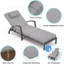 Chaises longues d'extérieur, chaises longues de piscine en osier 2 pièces, chaise longue pliante de patio, 5 positions réglables-430984520