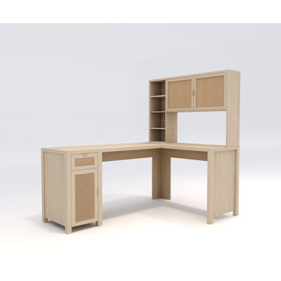 Bureau d'angle avec bibliothèque, bureau d'ordinateur en bois