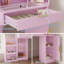 Bureau de coiffeuse d'angle avec miroir et lumières à DEL à intensité variable, coiffeuse en verre avec station de charge, commande tactile, tiroirs spacieux et casier ouvert pour la chambre à coucher, rose-1293437130