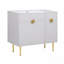 Meuble-lavabo 36 po avec lavabo en résine, meuble-lavabo moderne, porte à fermeture en douceur + porte rabattable, armoire de rangement