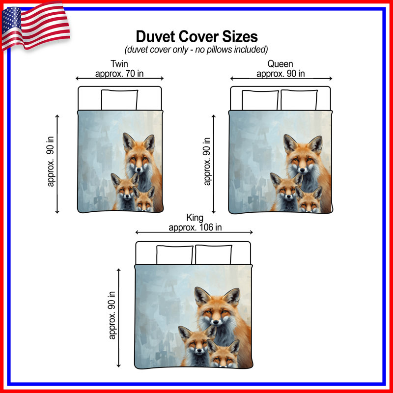 Housses de couette Fox Family, Grand lit