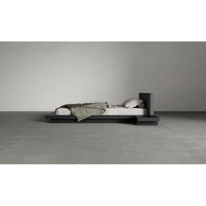 Upholstered Bed, King, Wenge/Carbon Fabric