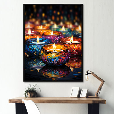 Art indien, lumières de Diwali 1 - Art mural indien