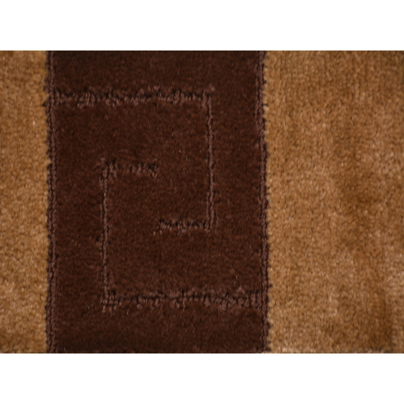 Tapis d'escalier géométrique à bordure moyenne lavable à la machine, Beige foncé, 5 Pieces Included