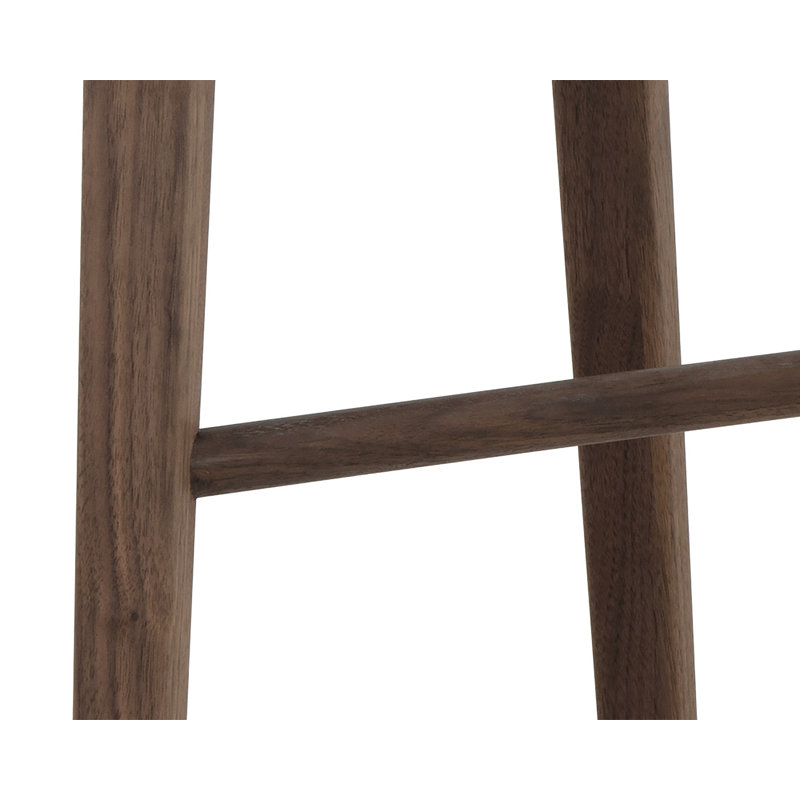 Dominic Upholstered Stool, Counter Stool (26.5" Seat Height), Walnut