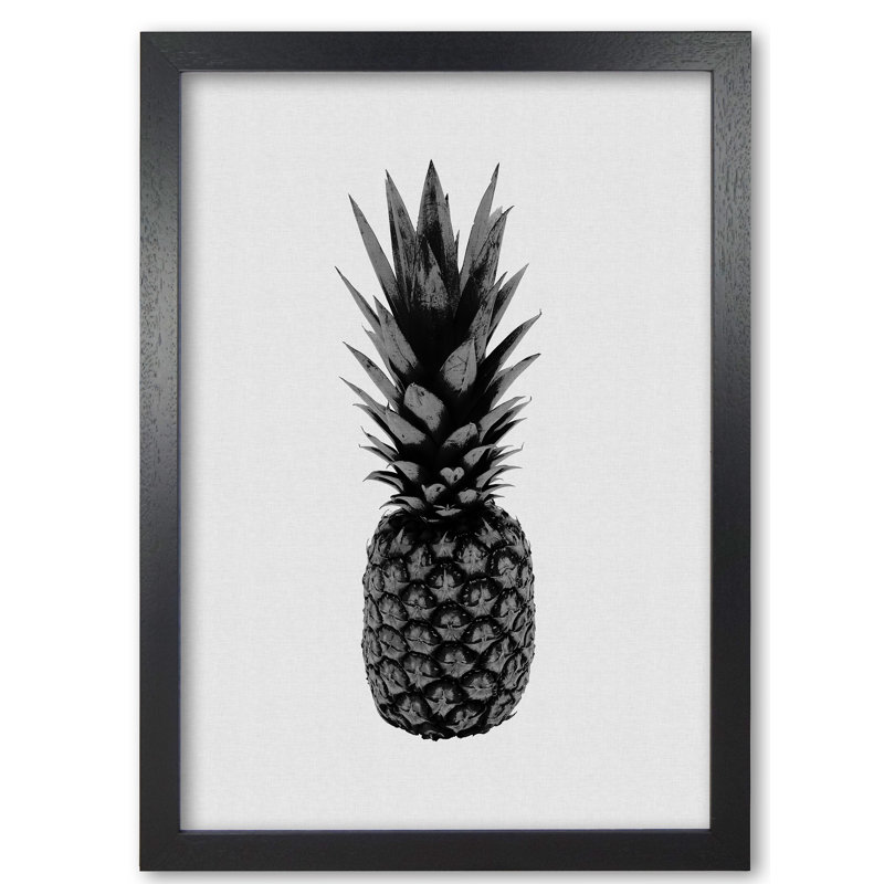 Pineapple - Print, Black Grain Frame, 42 cm H x 30 cm W x 5 cm D