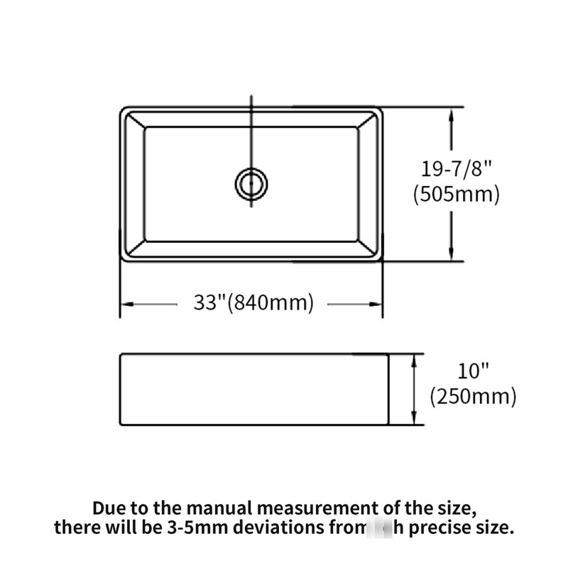 33 Inch White Sink - Ceramic Apron Front Basin For Kitchen, , Heat , Scratch And Stain Easy To Scrub Entirely, 33X20x10 With Sound Decrease Feature Single Bowl Heat-, Scratch-, Stain-, Sanitize,