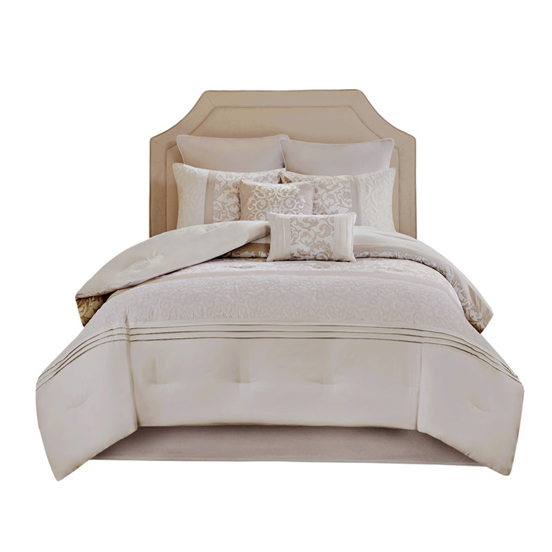 Polyester Comforter, King Comforter + 4 Pillowcases, Neutral Floral